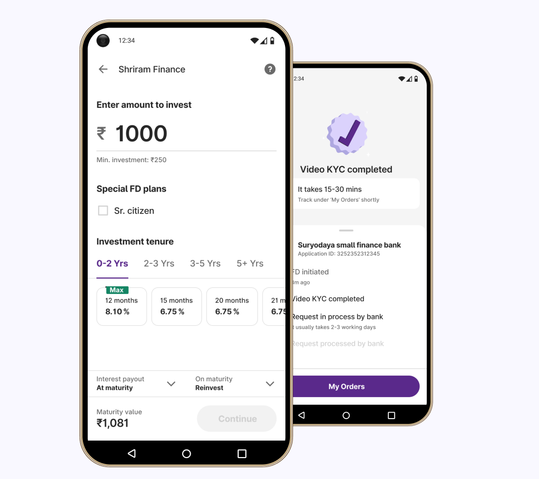 Fixed Deposits order form
