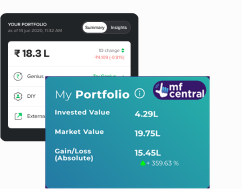 Portfolio showing MF Central data overlay with incorrect values